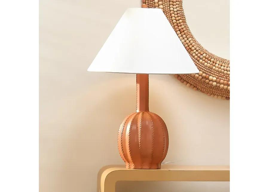 Cole Leather Table Lamp, Tan