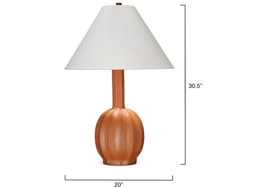 Cole Leather Table Lamp, Tan