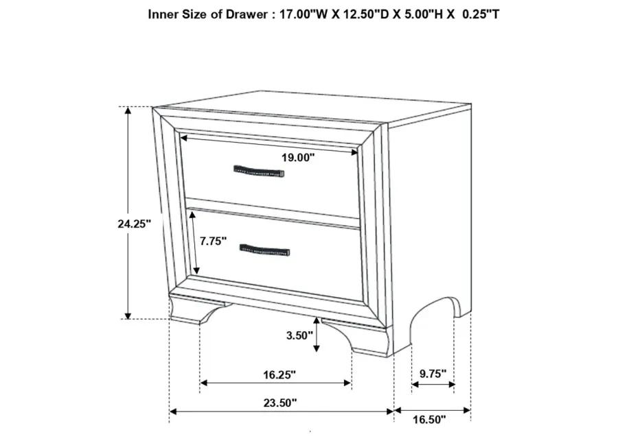 Beaumont 2-drawer Rectangular Nightstand Champagne