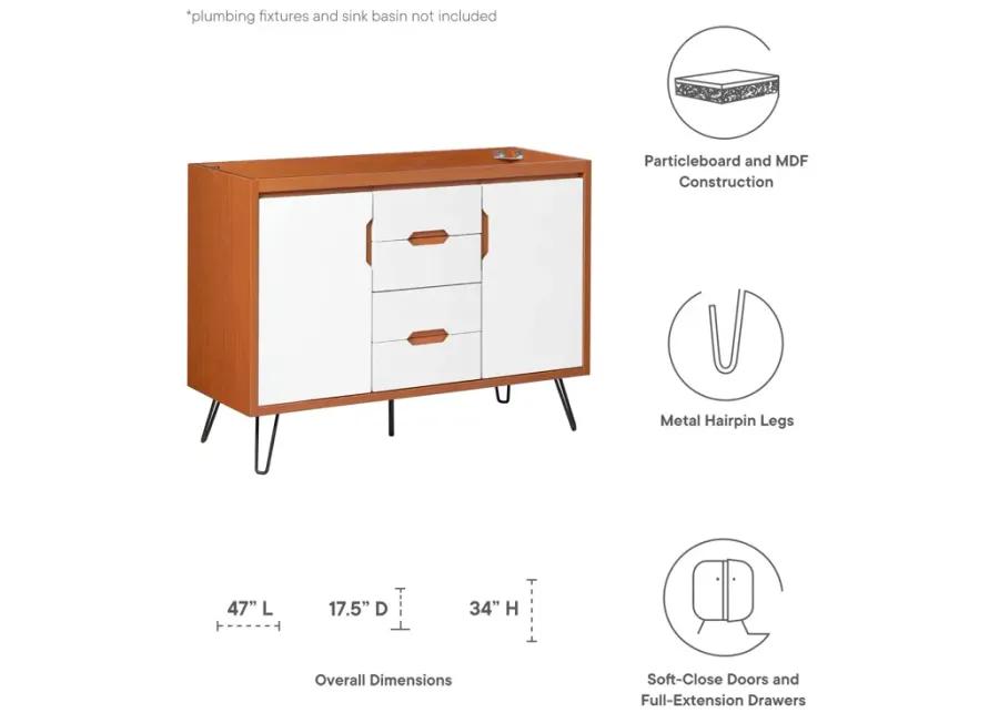 Energize 48" Double Sink Compatible (Not Included) Bathroom Vanity Cabinet