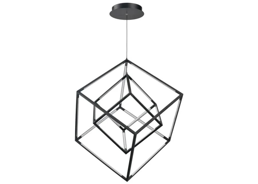 Cube Squared 17.75" WideLED Pendant - Matte Black