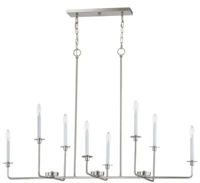 Lexington Green 48'' Wide 8-Light Linear Chandelier - Brushed Nickel