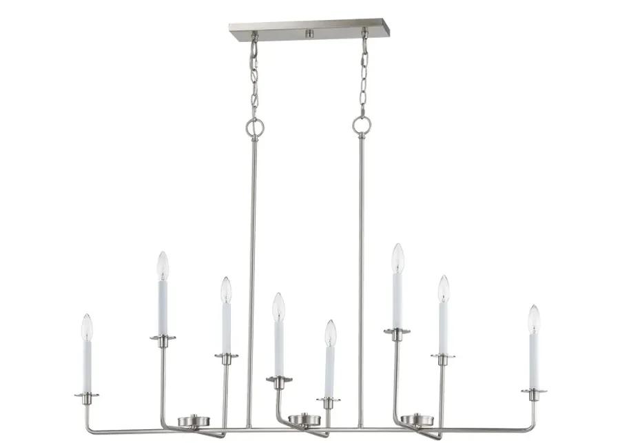 Lexington Green 48'' Wide 8-Light Linear Chandelier - Brushed Nickel