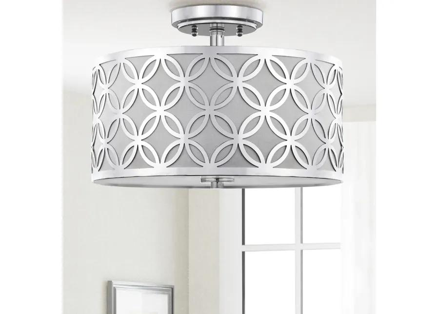 Cecily Leaf Trellis 3 Light 15-Inch Dia Chrome Flush Mount