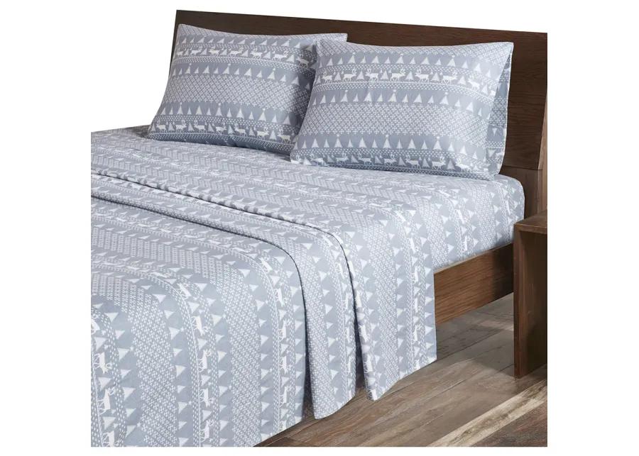 Woolrich Flannel Blue Winter Frost Sheet Set