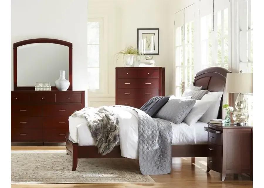 Brighton California King Size Low Profile Sleigh Bed in Cinnamon