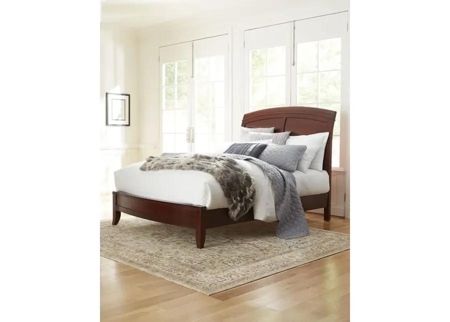 Brighton California King Size Low Profile Sleigh Bed in Cinnamon