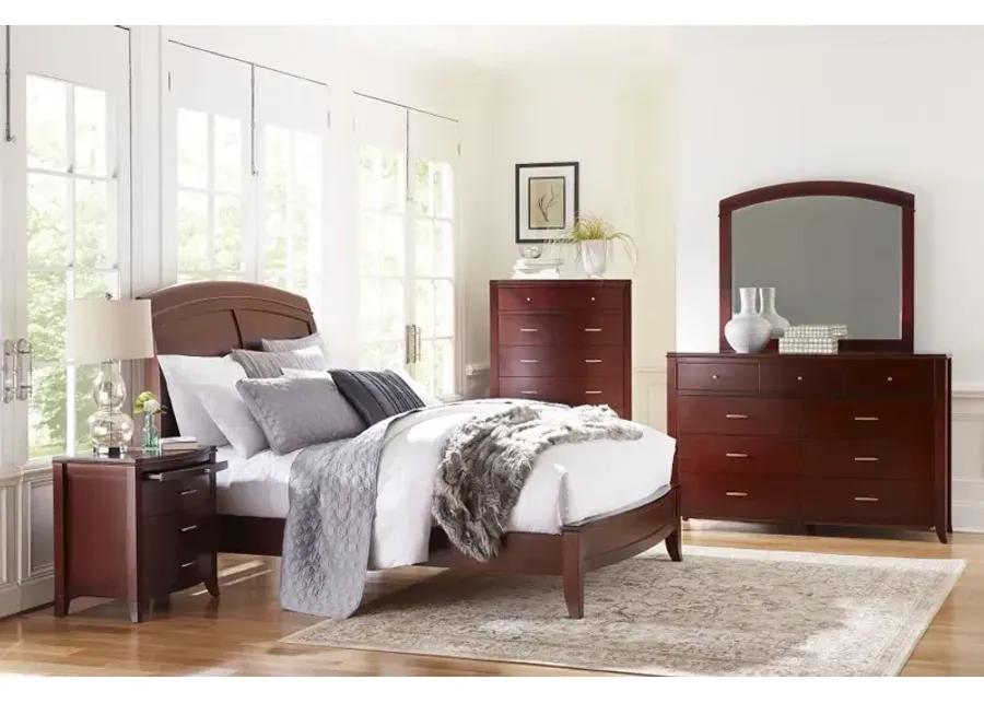 Brighton California King Size Low Profile Sleigh Bed in Cinnamon