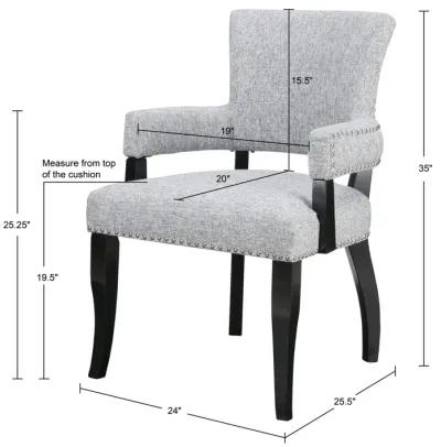 Madison Park Dawson Grey Arm Dining Chair