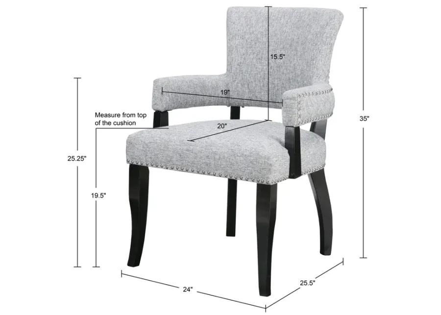 Madison Park Dawson Grey Arm Dining Chair