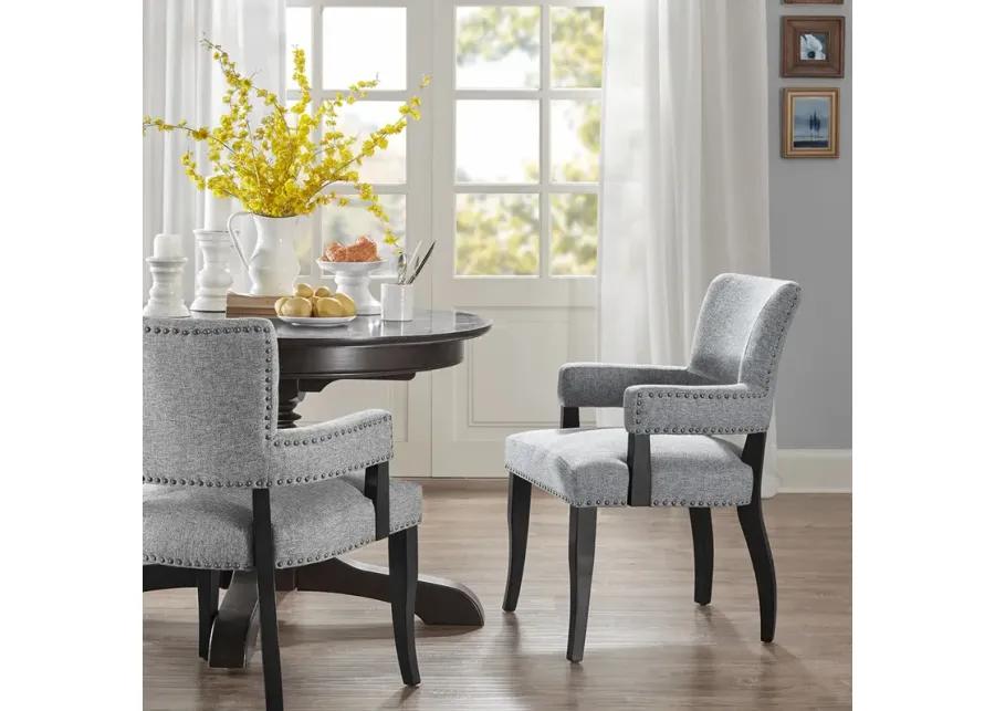 Madison Park Dawson Grey Arm Dining Chair