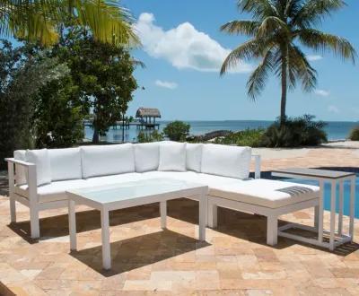 Panama Jack Sandcastle White 5-Piece Sectional Set 