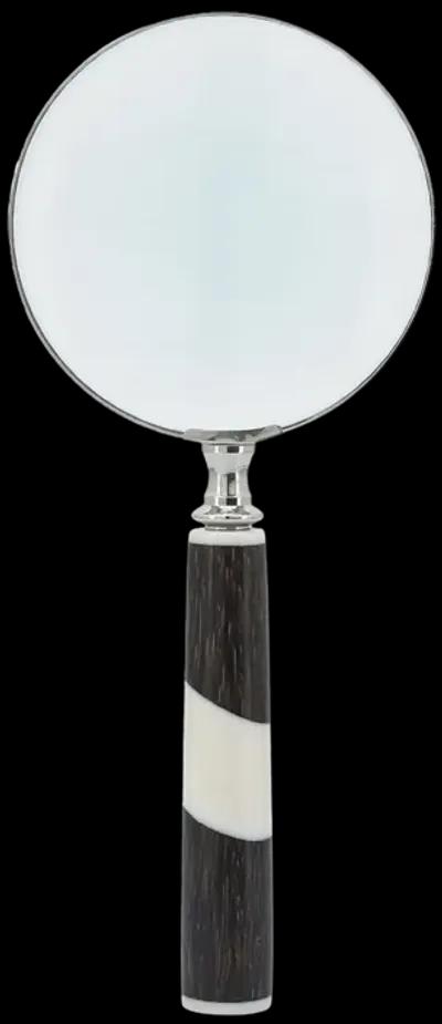 Resin, 4" 2-tone Magnifying Glass, Black/white