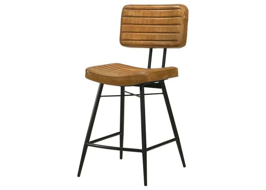 Partridge Upholstered Counter Height Stools with Footrest (Set of 2)