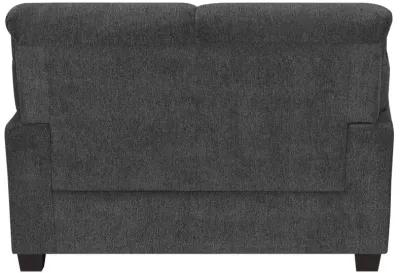 Clementine Upholstered Loveseat with Nailhead Trim Grey