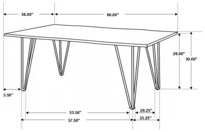 Topeka Live-edge Dining Table Mango Cocoa and Gunmetal