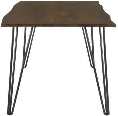 Topeka Live-edge Dining Table Mango Cocoa and Gunmetal