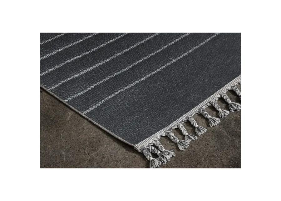 AMBROSE CHARCOAL/ GREY Rectangle 2'6" x 10 ft Rug