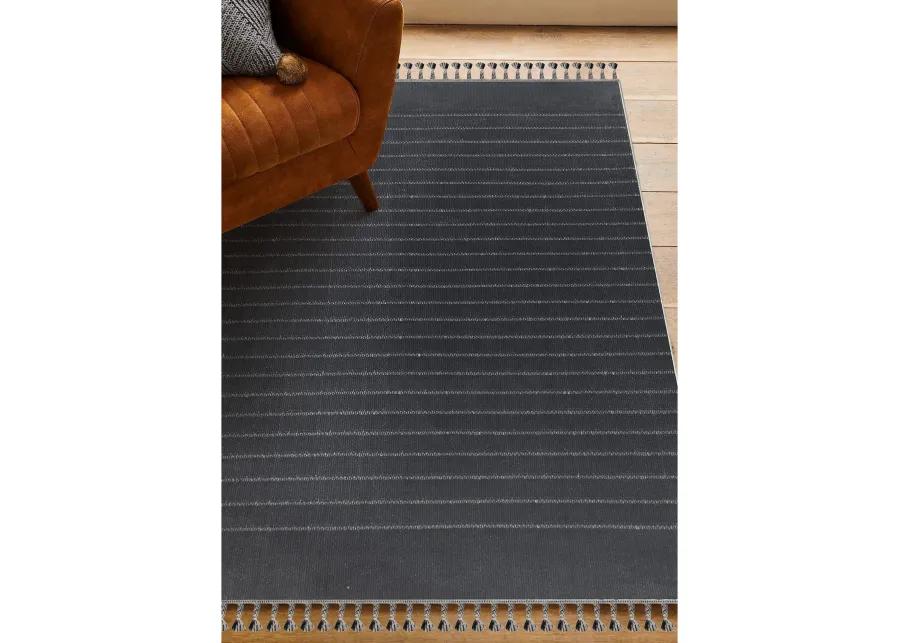 AMBROSE CHARCOAL/ GREY Rectangle 2'6" x 10 ft Rug