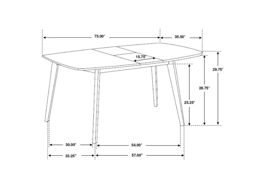 Redbridge Rectangular 5-piece Dining Set Natural Walnut