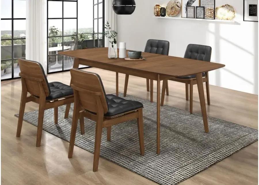 Redbridge Rectangular 5-piece Dining Set Natural Walnut