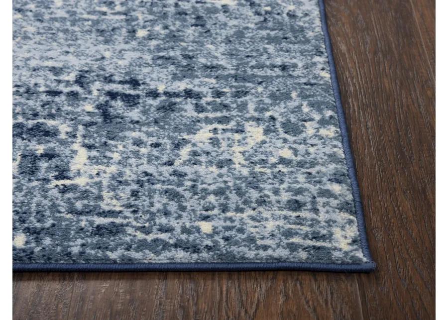 Encore Blue Abstract Polypropylene 8' x 10' Rectangle Rug