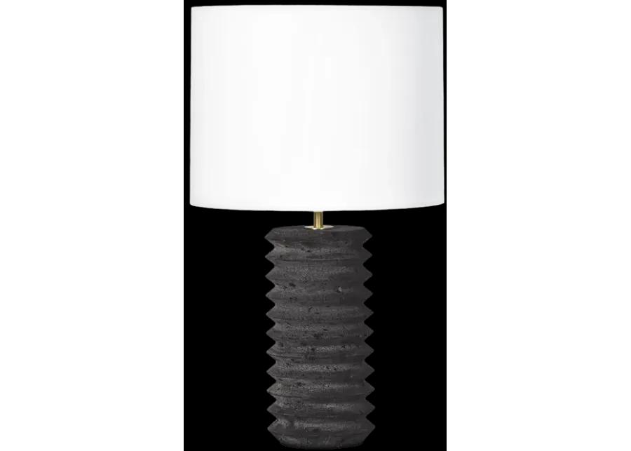 Noir Column Travertine Lamp