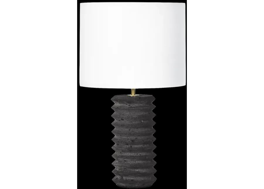 Noir Column Travertine Lamp