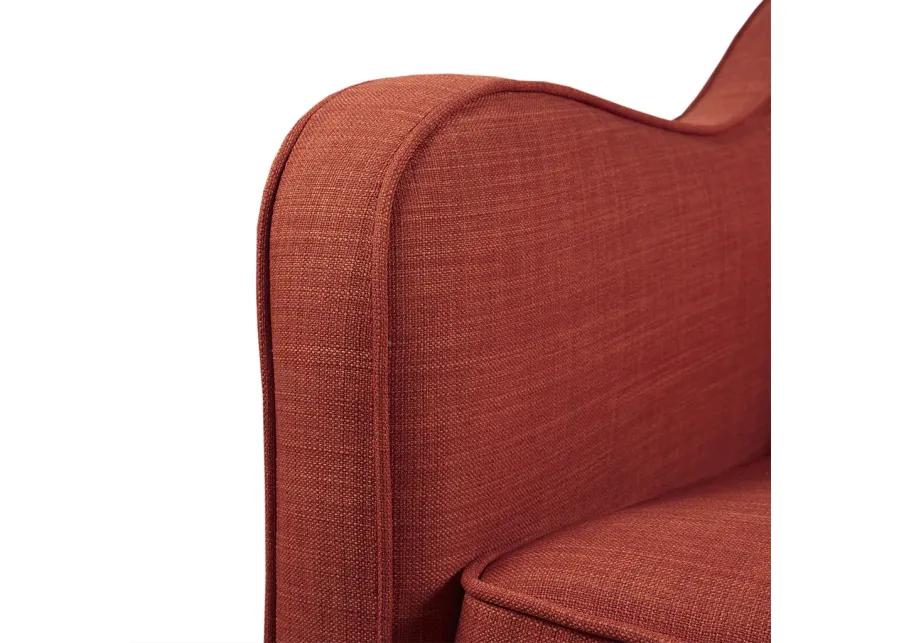 Madison Park Brianne Orange Wide Seat Swivel Arm Chair