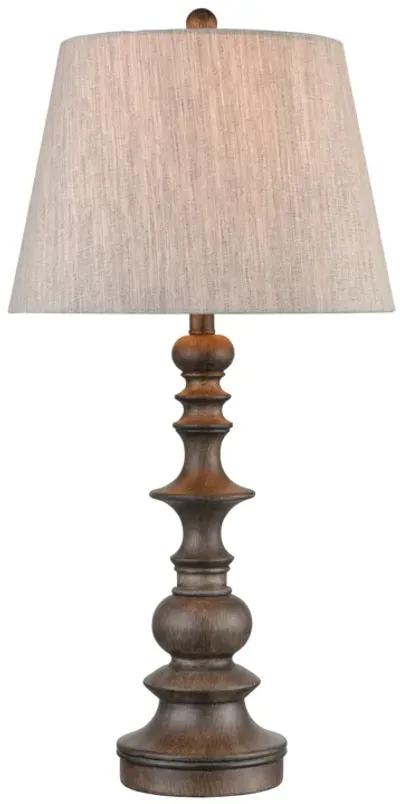 Rhinebeck 30'' High 1-Light Table Lamp - Aged Wood - Includes LED Bulb