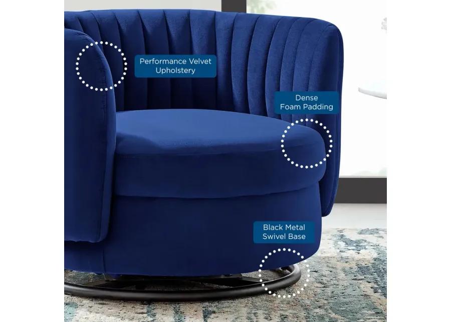 Embrace Tufted Performance Velvet Performance Velvet Swivel Chair