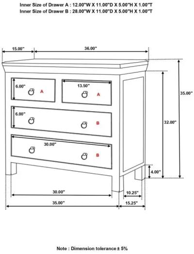 Harper 4-drawer Accent Cabinet Reclaimed Wood