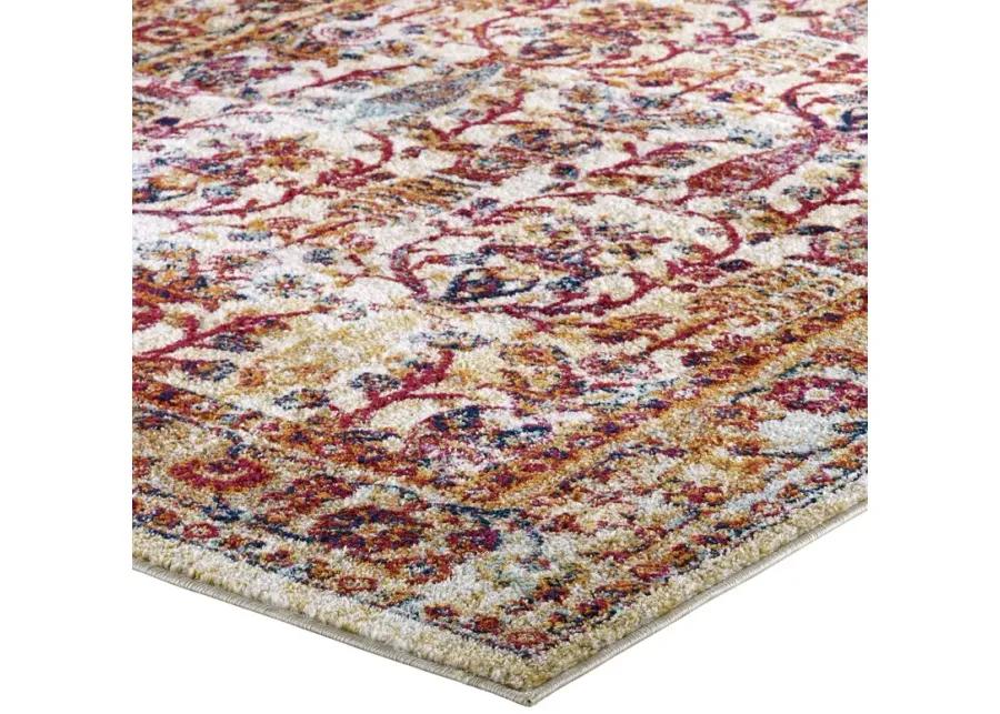 Entourage Jessa Distressed Vintage Floral Lattice 5x8 Area Rug