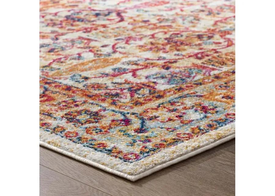 Entourage Jessa Distressed Vintage Floral Lattice 5x8 Area Rug