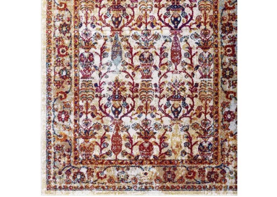 Entourage Jessa Distressed Vintage Floral Lattice 5x8 Area Rug