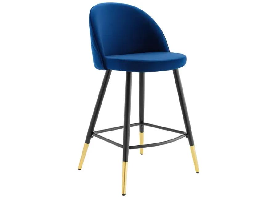 Cordial Performance Velvet Counter Stools - Set of 2