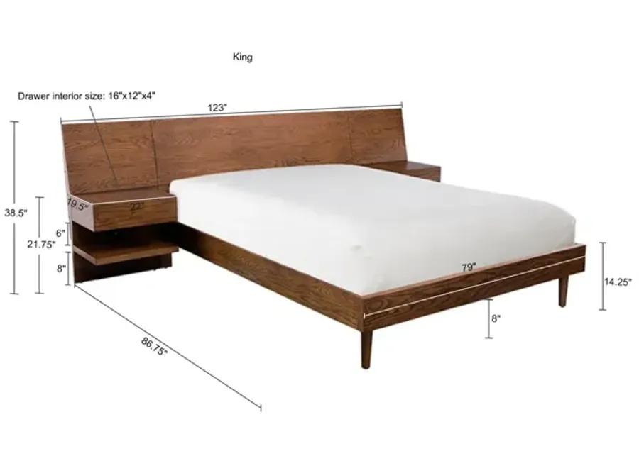 INK+IVY Clark Pecan Bed with 2 Nightstands