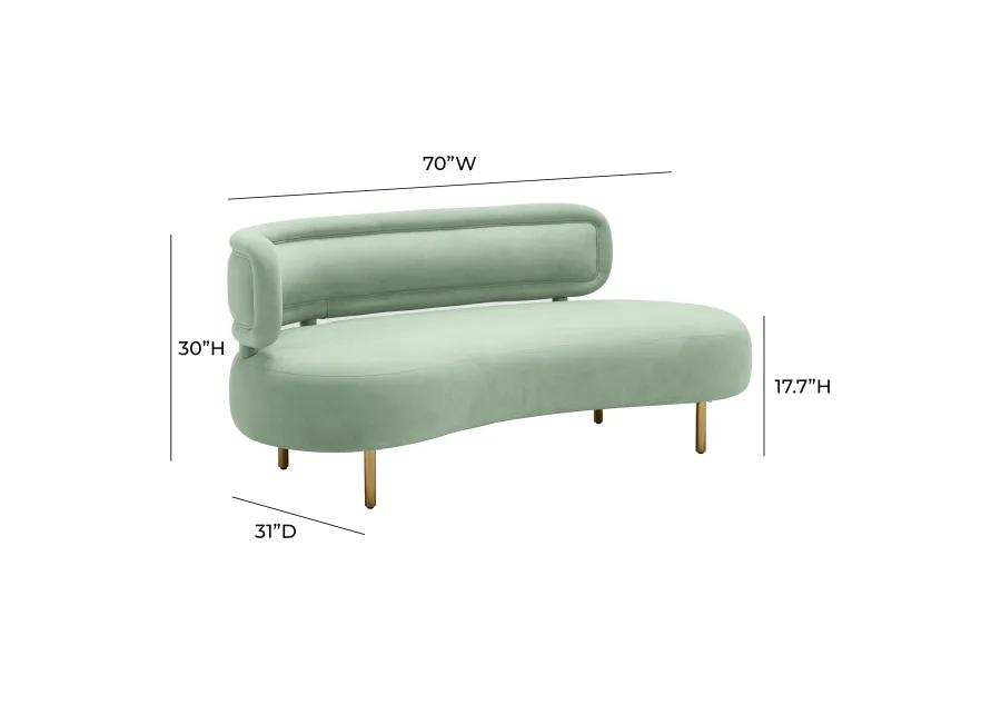 Tischa Mint Green Velvet Sofa