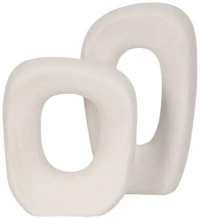 12" Tall Rough Open Cut-out Object, White