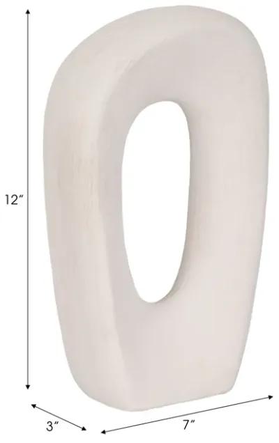 12" Tall Rough Open Cut-out Object, White