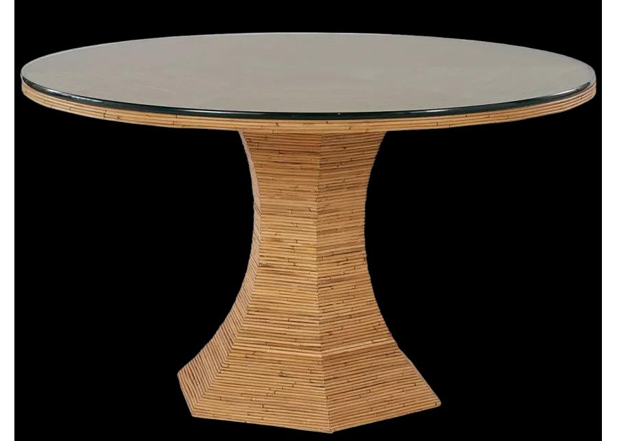 Nantucket Glass Top Round Dining Table 