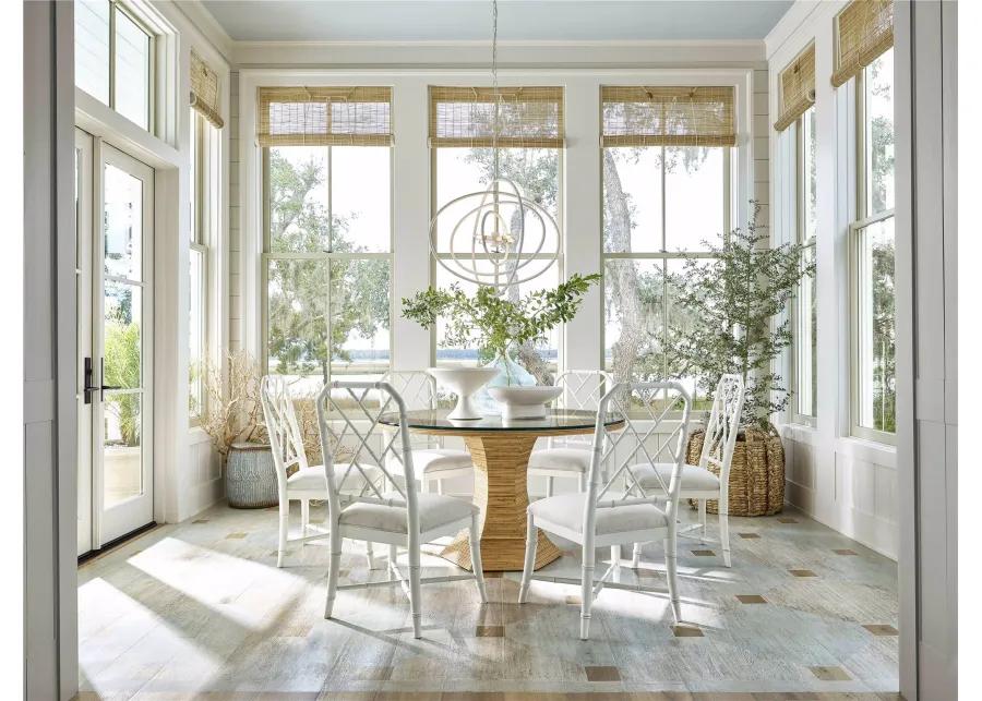 Nantucket Glass Top Round Dining Table 