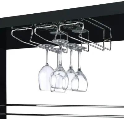 Prescott Rectangular 2-shelf Bar Unit Glossy Black