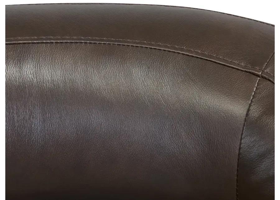 Desi Contemporary Swivel Accent Chair in Espresso Genuine Leather