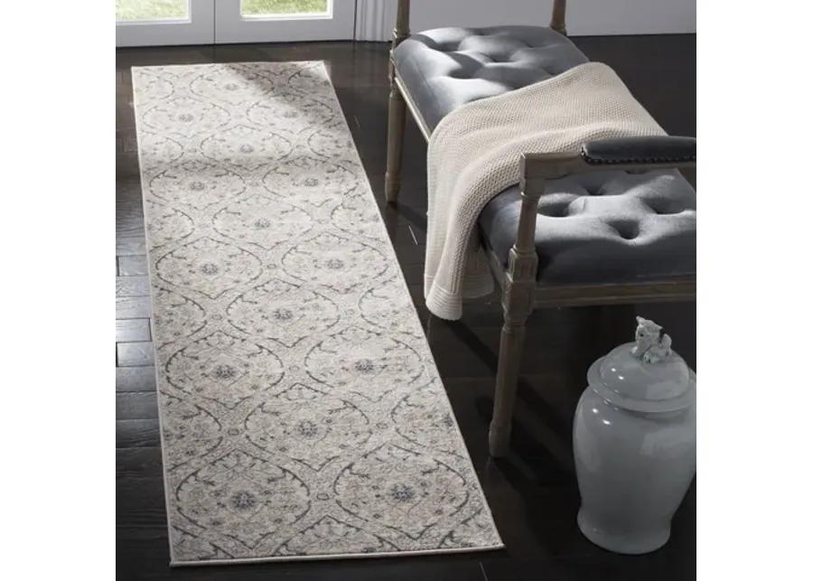 Brentwood 860 Light Grey / Blue 2' X 10' Runner Powerloomed Rug