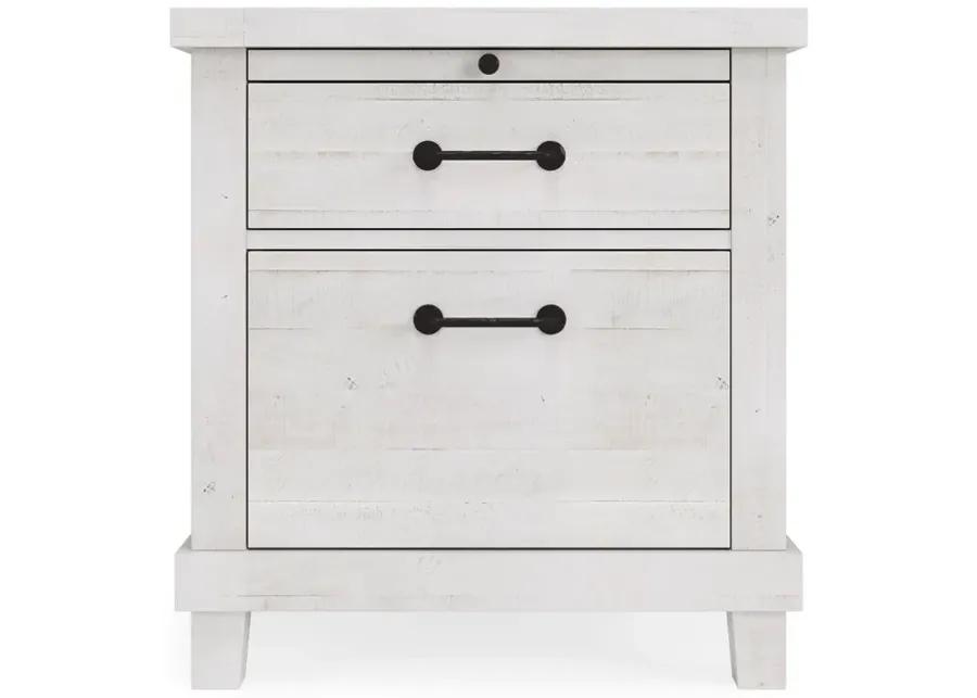 Yosemite Solid Wood Nightstand in Rustic White