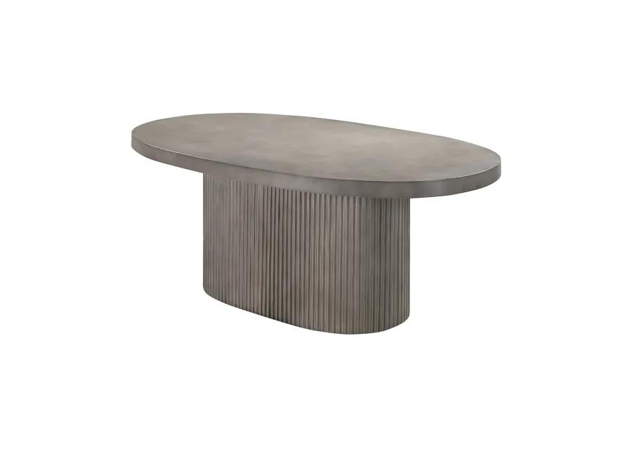 Wave Oval Dining Table in Gray Concrete