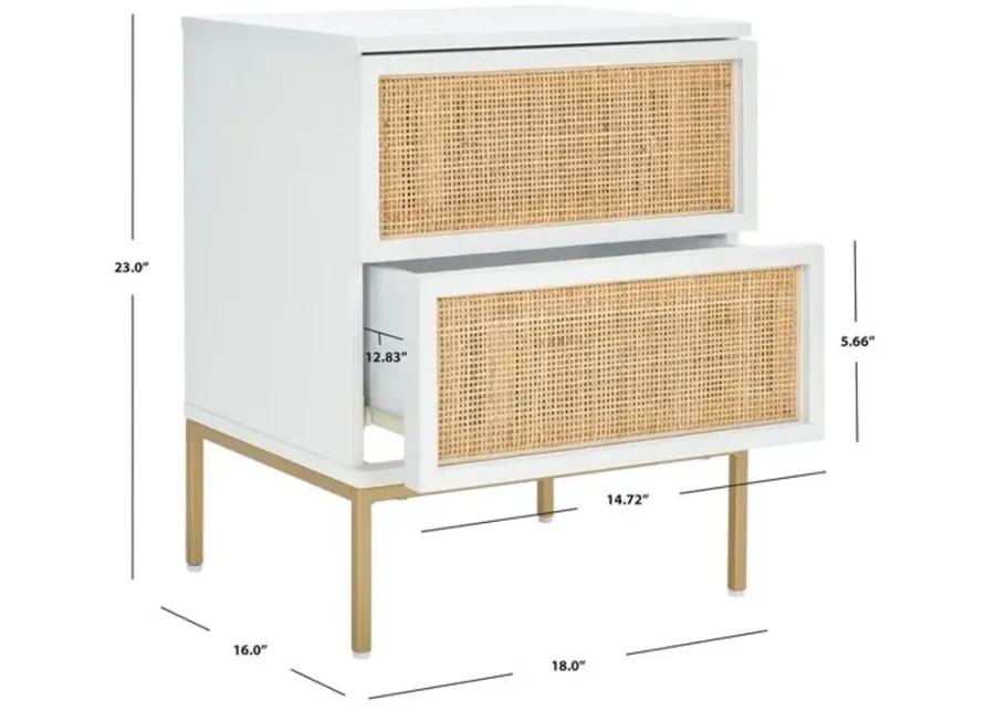 ZADIE 2 DRAWER RATTAN NIGHTSTAND