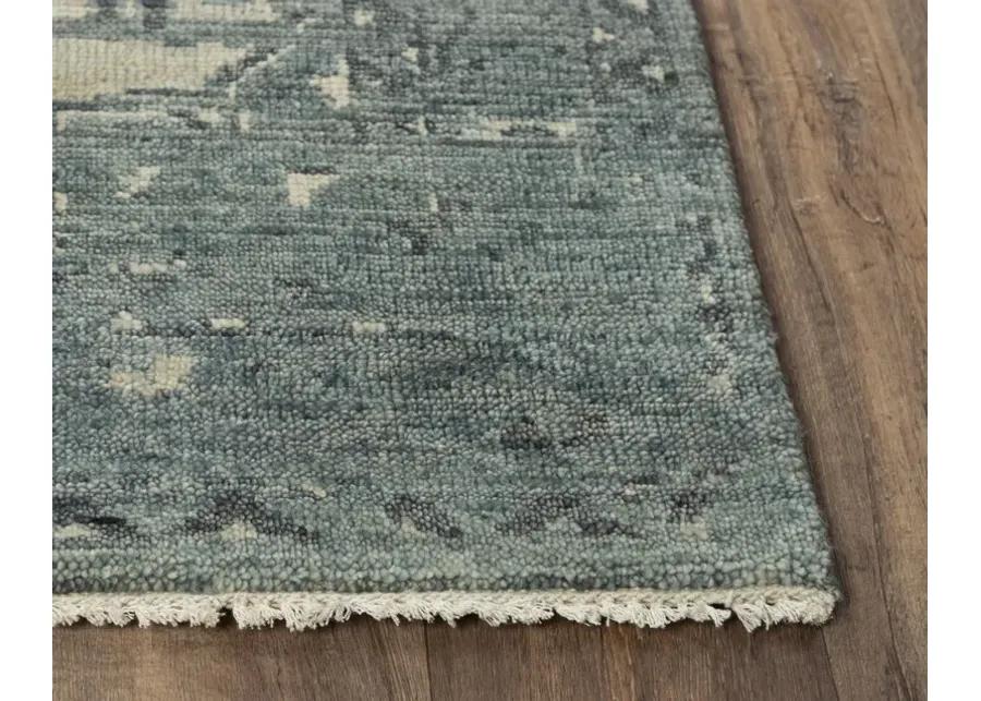 Belmont Blue  Hand Spun Wool 9'x12' Rectangle Rug