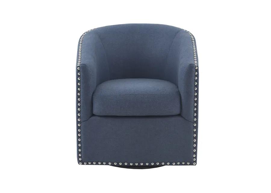 Madison Park Tyler Blue Swivel Chair